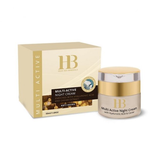 H&B Aktywny Krem na Noc z Kwasem Hialuronowym i Kawiorem  50ml
