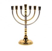 Świecznik żydowski Menora złoto-srebrna